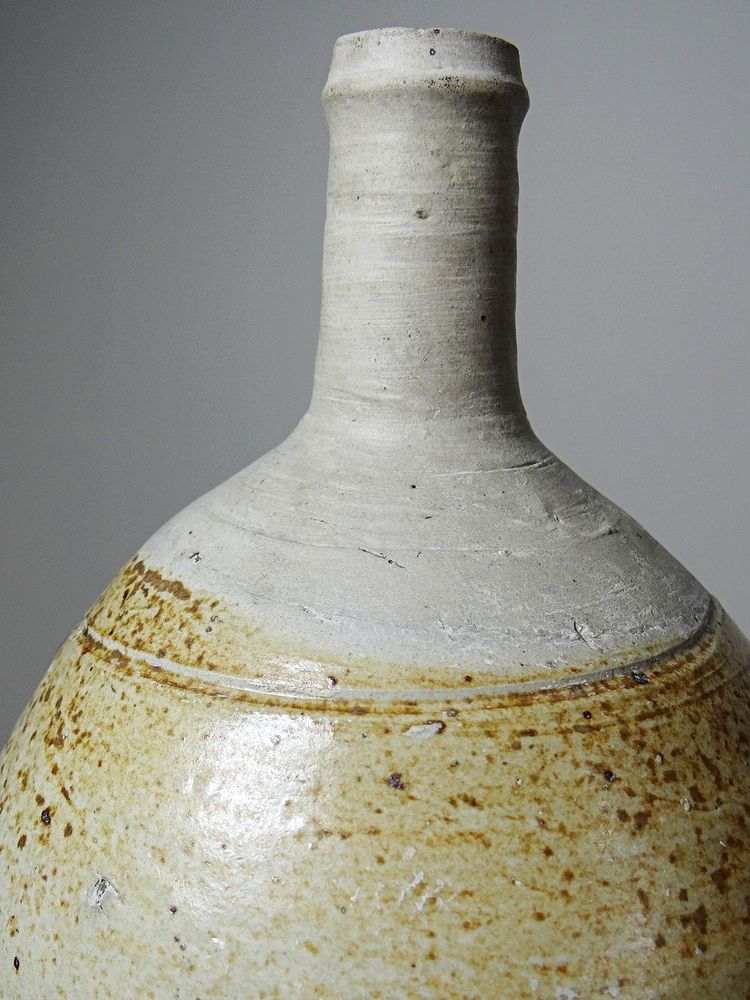 Bonbonne ancienne en grès de Puisaye émaillé, artisanat fin XIXe début XXe