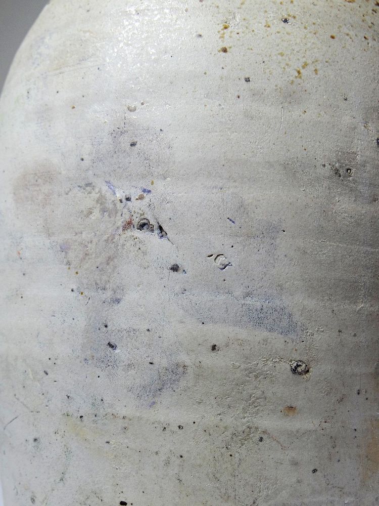Bonbonne ancienne en grès de Puisaye émaillé, artisanat fin XIXe début XXe