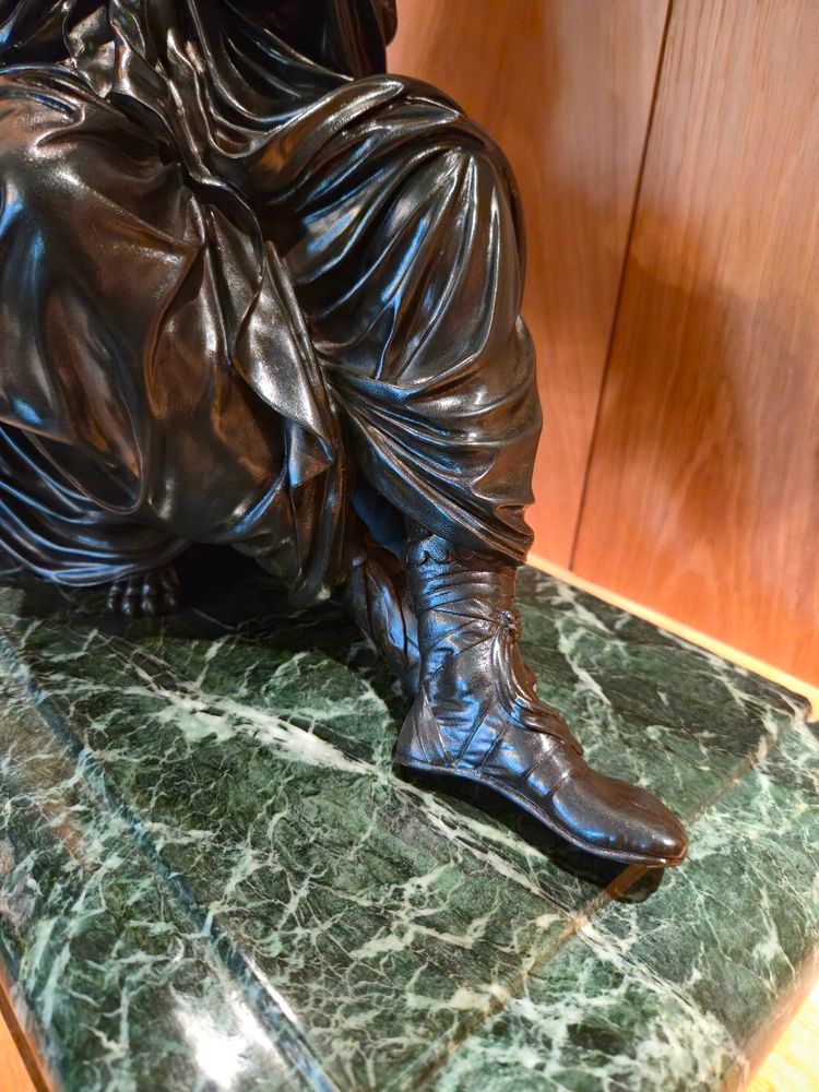 Pythagore, bronze à patine brune signé Jacques Antoine Théodore Coinchon (1814-1881).