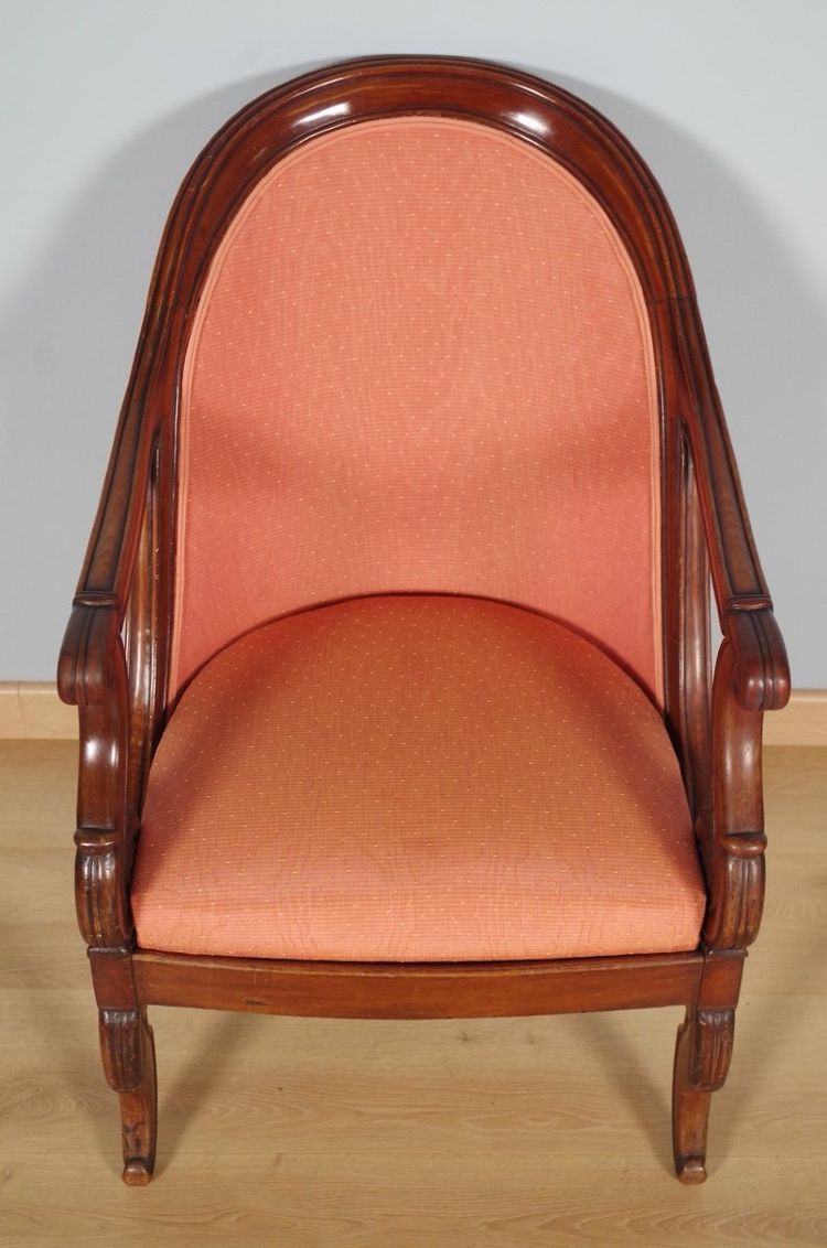 Salon Restauration en acajou, deux fauteuils et deux chaises – vers 1815