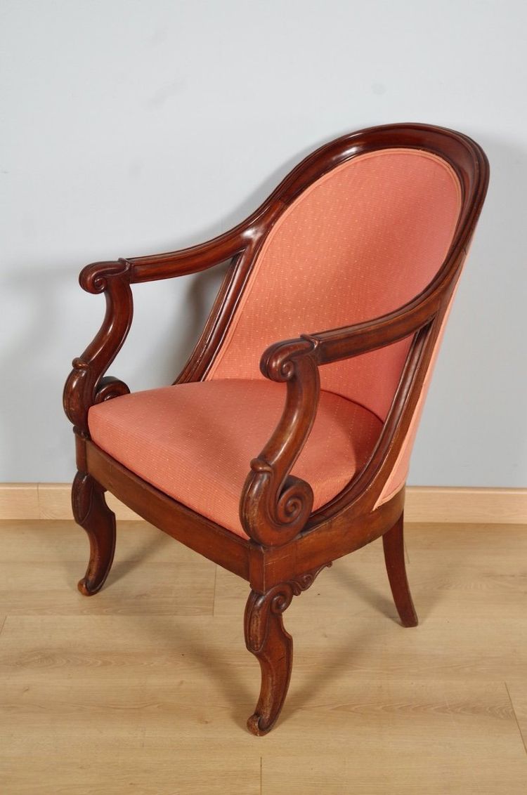 Salon Restauration en acajou, deux fauteuils et deux chaises – vers 1815