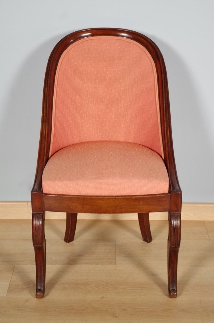 Salon Restauration en acajou, deux fauteuils et deux chaises – vers 1815