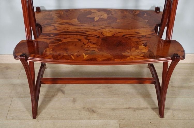 Louis Majorelle, “Table aux Butomées” in inlaid mahogany and gilded bronze, circa 1900