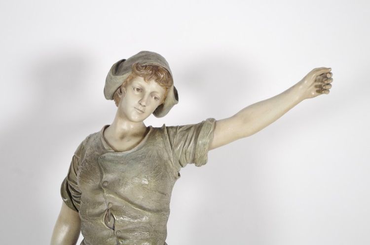 Georges Ormeth - Peasant Woman with a Polychrome Terracotta Bucket, circa 1900