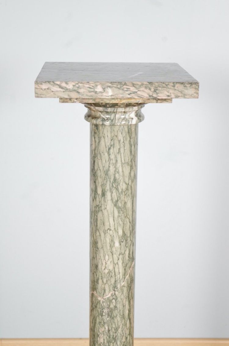Green Campan marble column with a rotating top, circa 1880