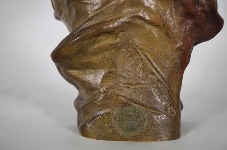 Georges VAN DER STRAETEN: Giovane donna con cappello - Bronzo