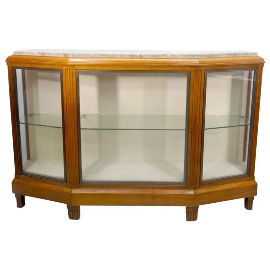 Vitrine En Acajou Et Bronze  Art Déco  3 Portes