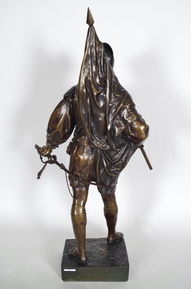 Émile-Louis Picault (1833-1915) - Le Porte-Étendard - Bronze à patine brune