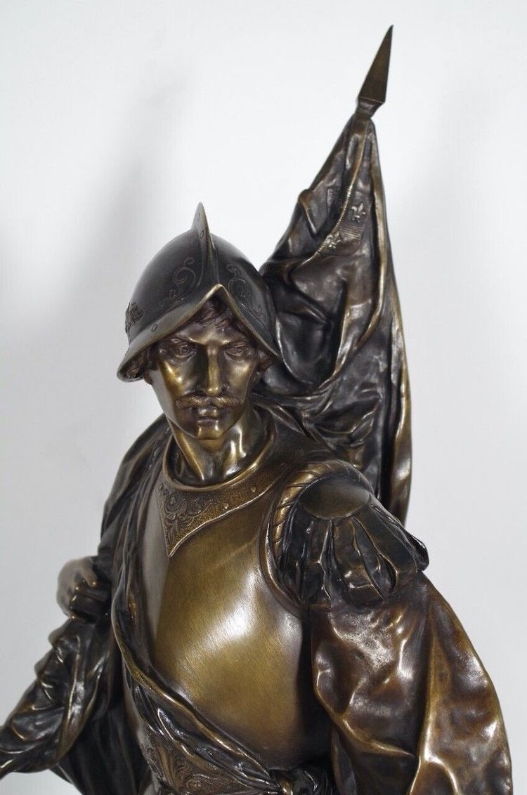 Émile-Louis Picault (1833-1915) - Le Porte-Étendard - Bronze à patine brune