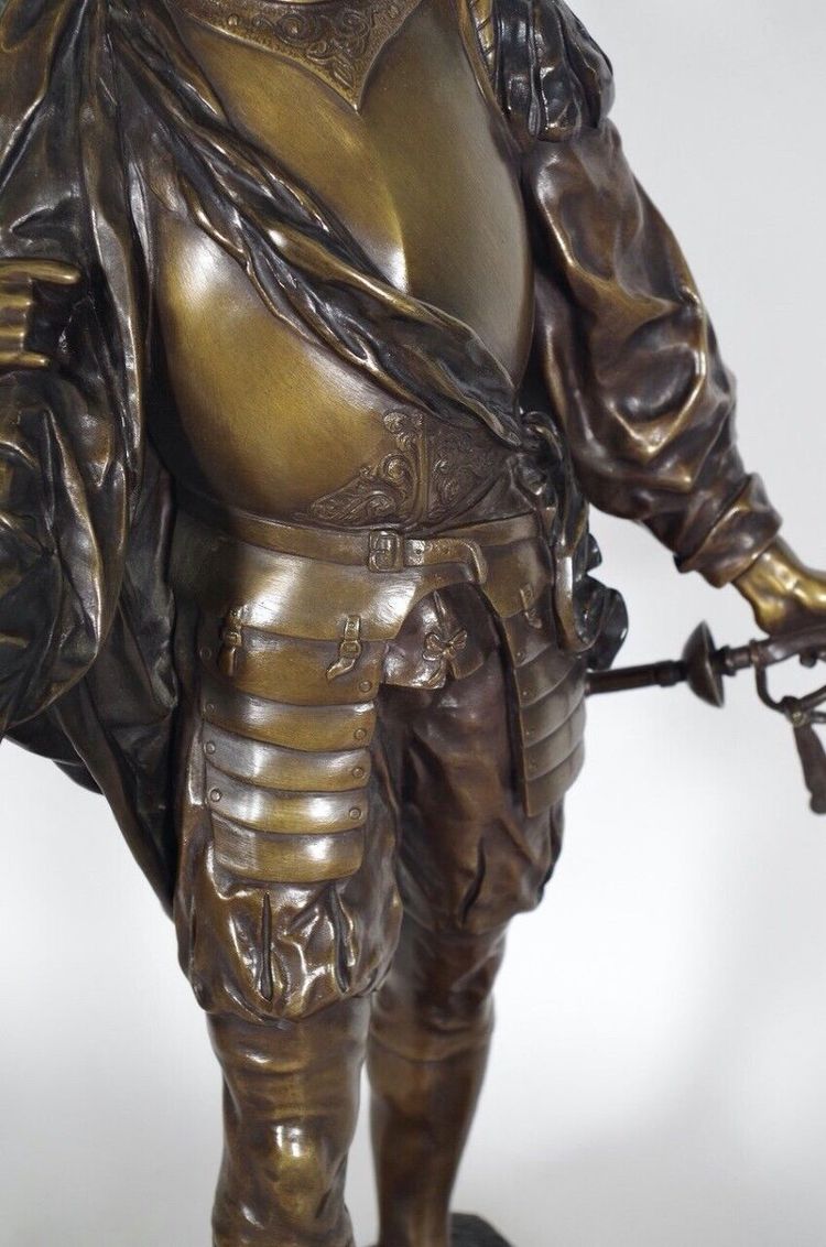Émile-Louis Picault (1833-1915) - Le Porte-Étendard - Bronze à patine brune