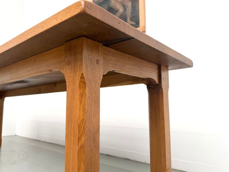 Extra-large brutalist dining table in solid oak