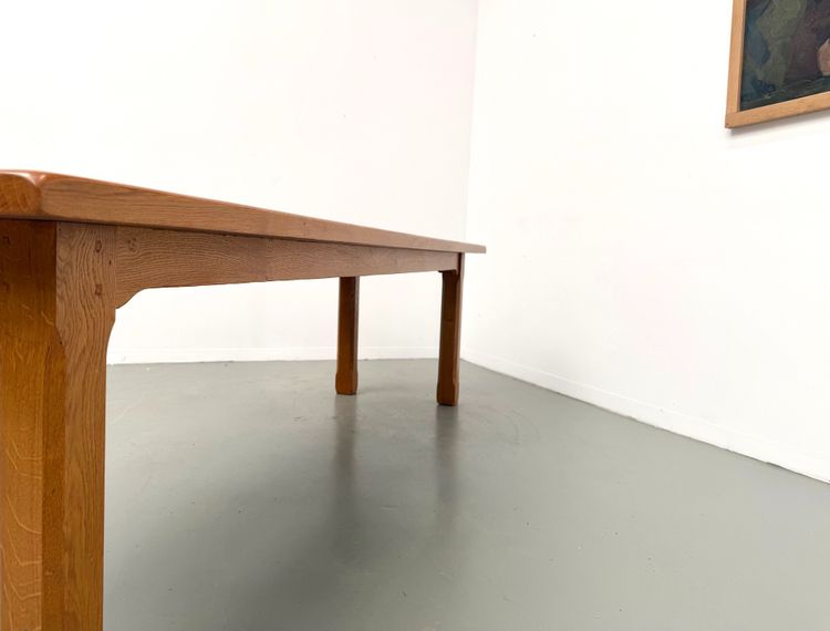Extra-large brutalist dining table in solid oak