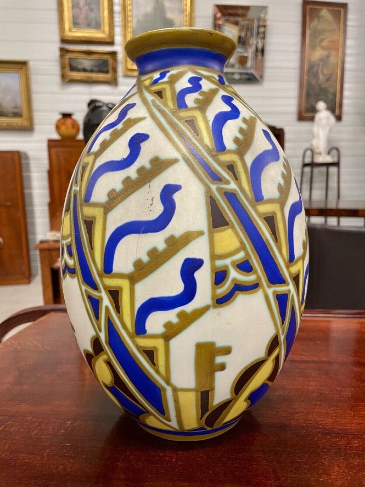 Charles Catteau (1880-1966) Vaso Art Déco Keramis, 1930 circa