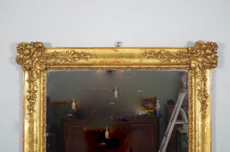 Miroir Napoléon III en bois doré, tain au mercure, vers 1860