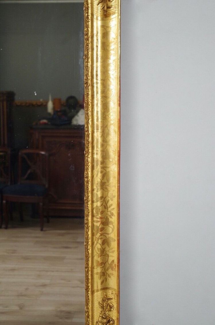 Miroir Napoléon III en bois doré, tain au mercure, vers 1860
