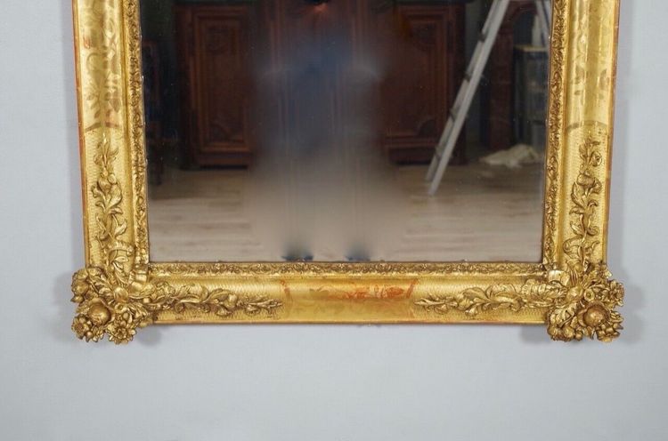 Miroir Napoléon III en bois doré, tain au mercure, vers 1860