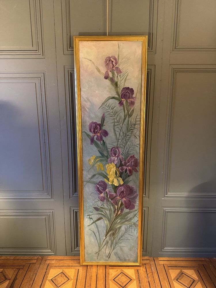 Important painting of irises dated 1903