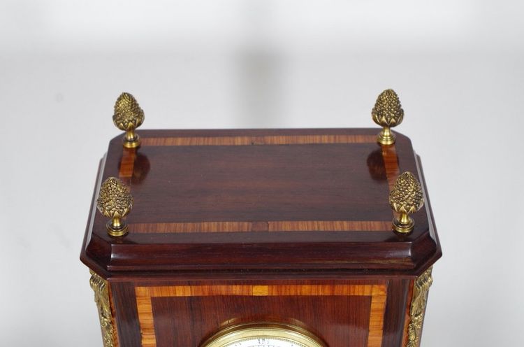 Pendule Transition en acajou marqueté et bronze doré – vers 1880