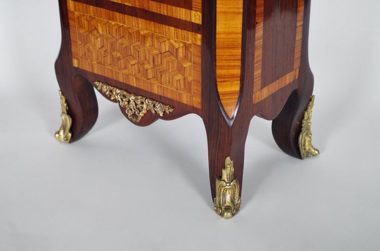 Pendule Transition en acajou marqueté et bronze doré – vers 1880