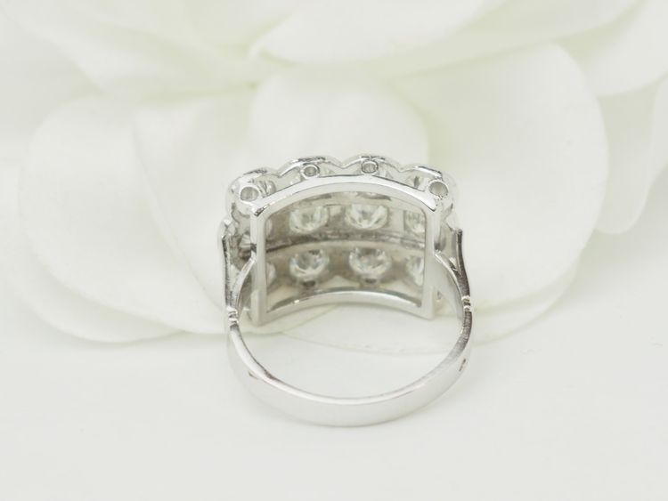 Anello Art Déco in platino con diamanti da 2 carati