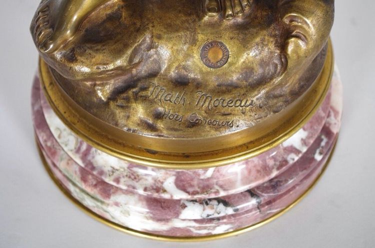 Mathurin Moreau (1822-1912) - Retour de pêche, bronze à patine mordorée