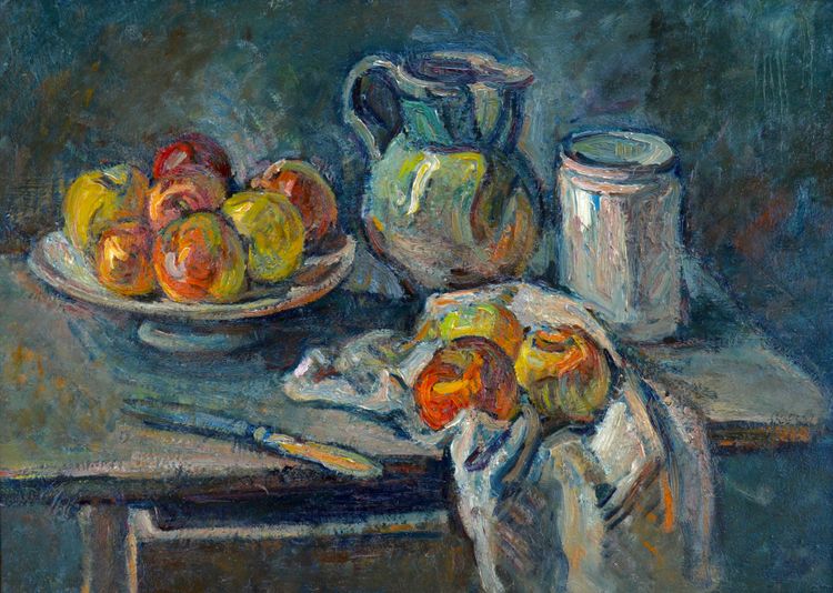 ARNAUD Marcel (1877-1956) "Natura morta con frutta" e "Natura morta con fiori" Aix Provenza Cézanne