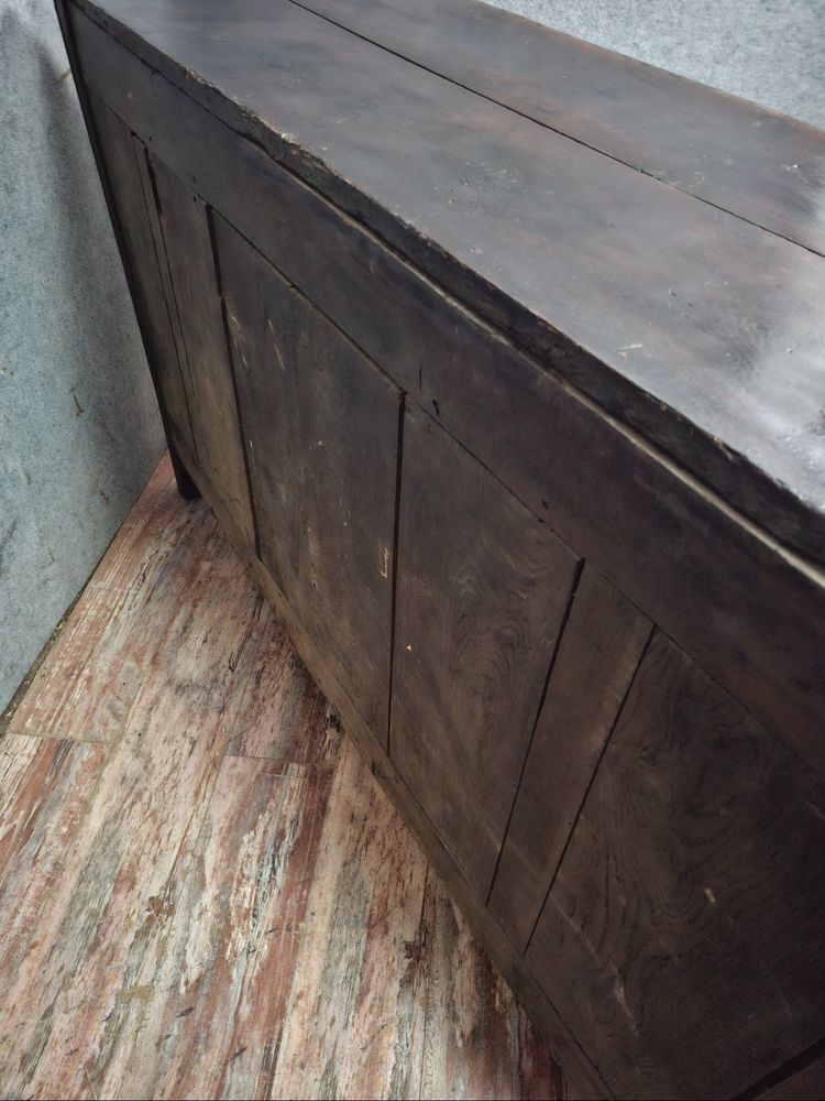 Credenza rustica in stile Luigi XV in legno massello di quercia - XVIII secolo