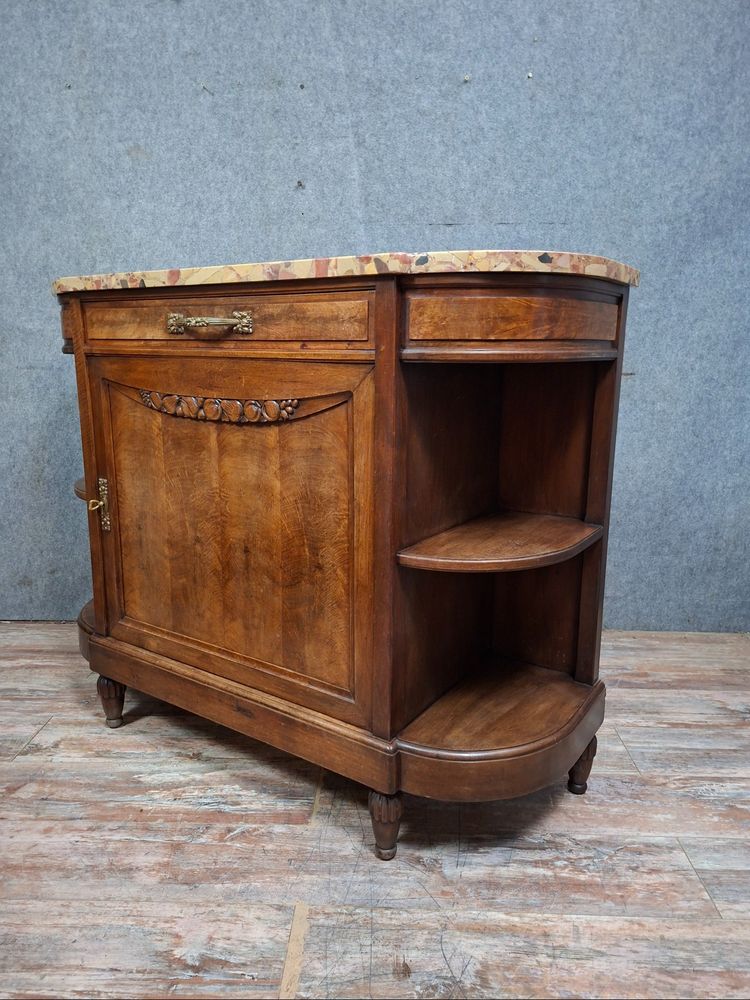Credenza Art Déco in noce e marmo breccia – Circa 1930