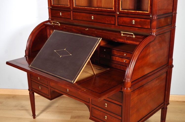 Schreibtisch mit Zylinderfuss im Stil Louis XVI nach Molitor, Ende des 18. Jahrhunderts