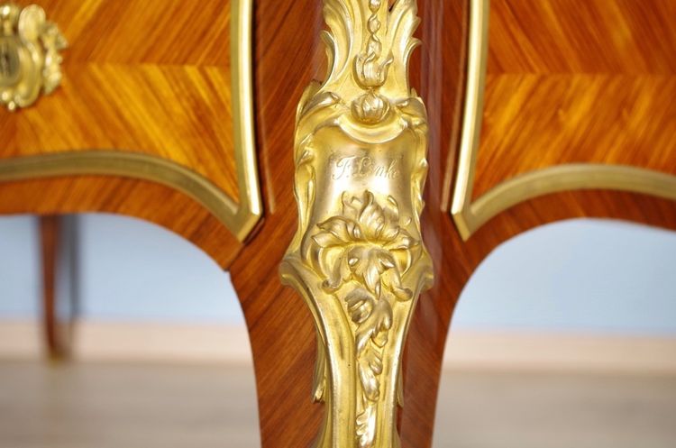 François Linke: Flacher Schreibtisch im Louis-XV-Stil aus Palisander und Rosenholz, um 1880