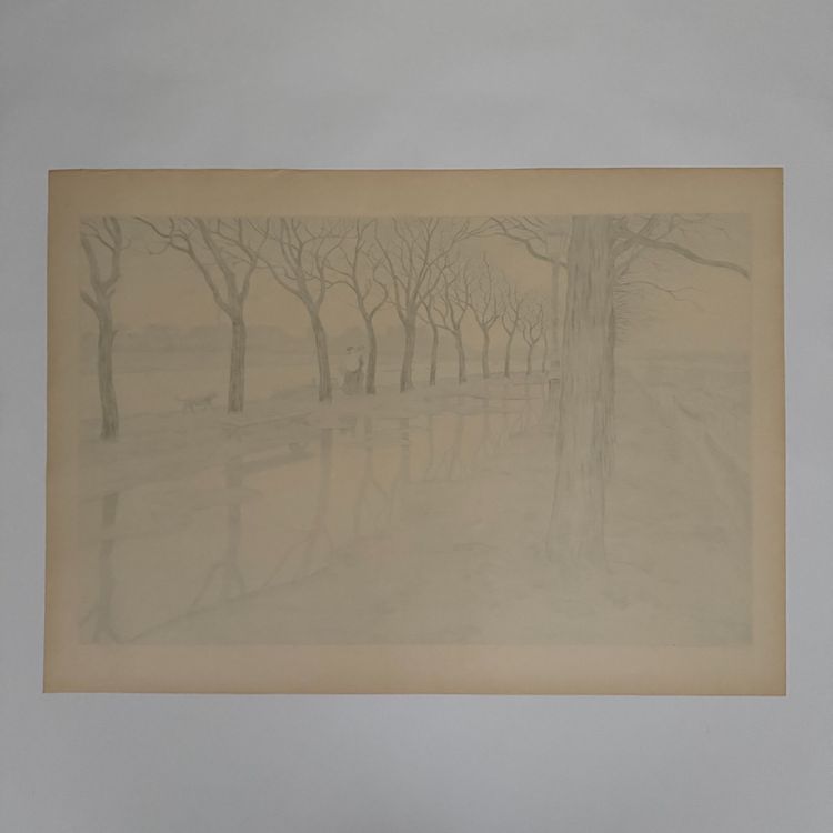 Lithografie von Henri Rivière, Pariser Landschaften – Schwaneninsel