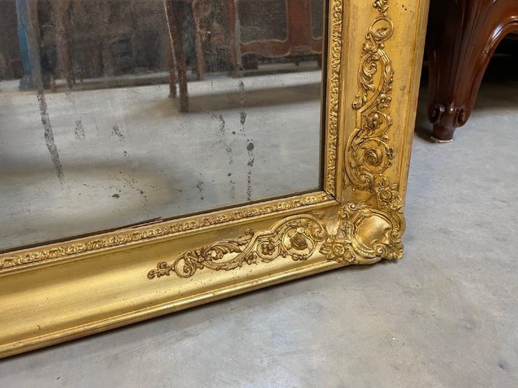 Louis-Philippe mirror in gilded wood with mercury-coated tin, circa 1840
