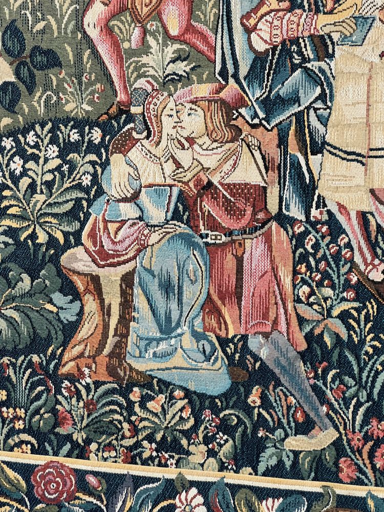 Arazzo jacquard "Il Picnic", di fabbricazione francese, XX secolo