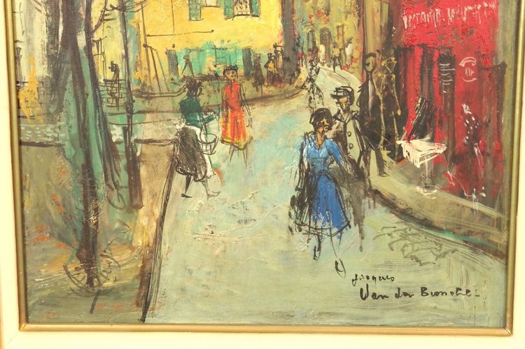 Jacques Van den Bussche (1925-2001) – Streets of Paris, oil on panel