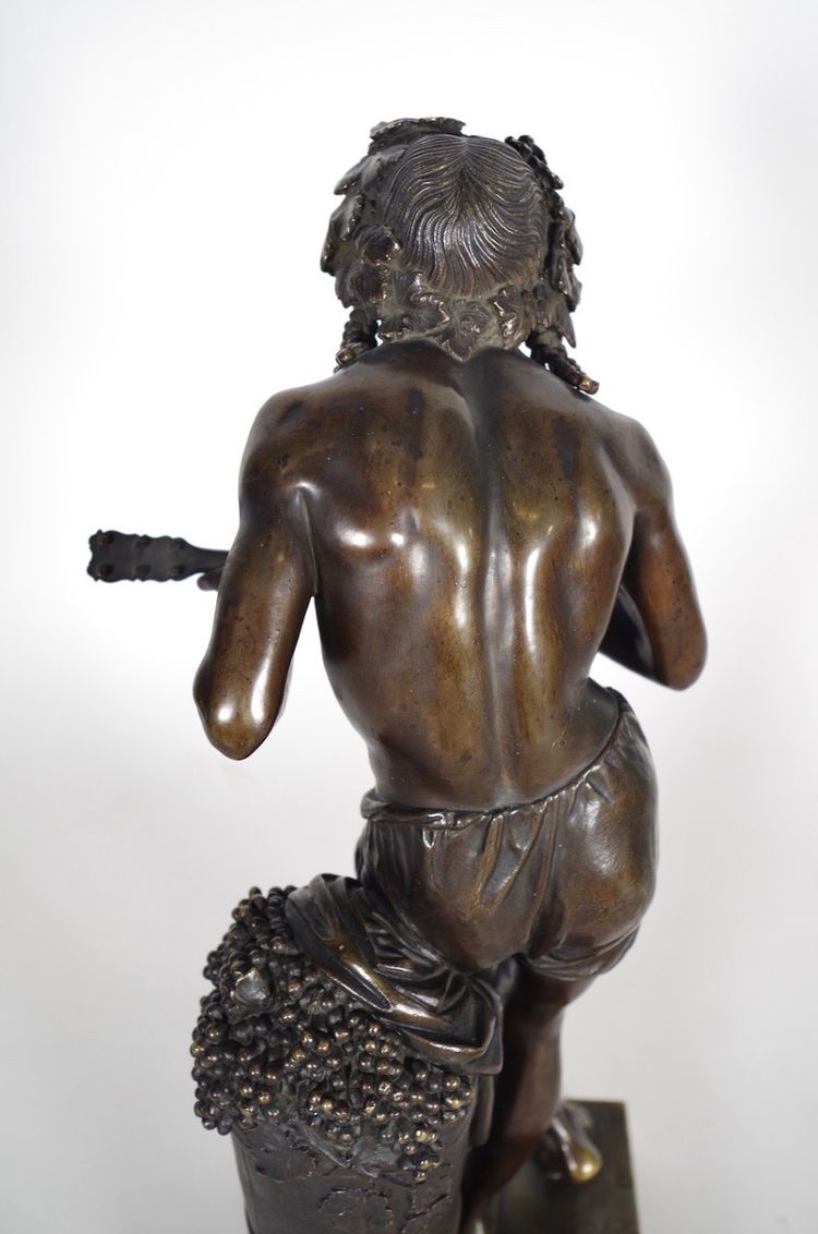 Francisque Joseph Duret (1804-1865) L'Improvisateur, bronze signé