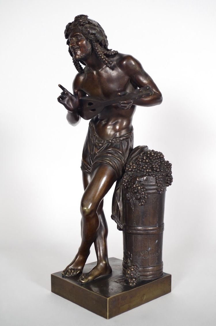 Francisque Joseph Duret (1804-1865) L'Improvisateur, bronze signé