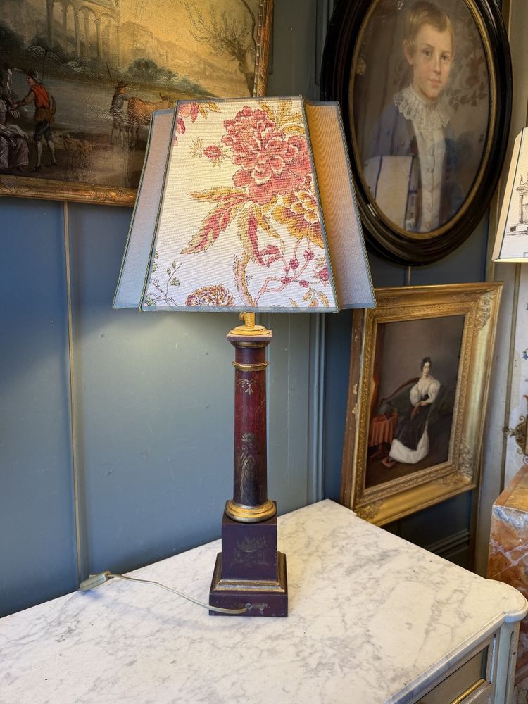 Lampe Carcel en tôle peinte XIXème, Hauteur 72 cm