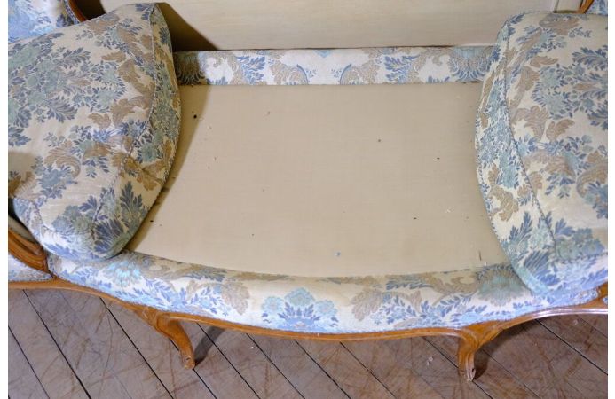 duchesse en bateau ou chaise longue en noyer époque Louis XV