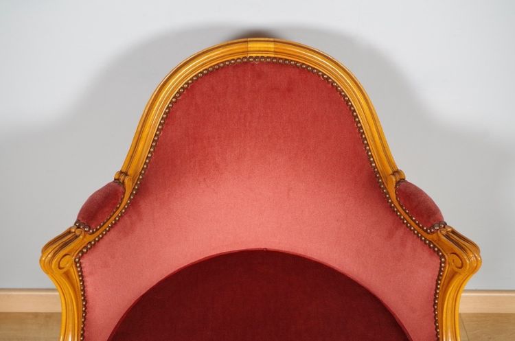 Louis XV style office chair in carved beechwood, circa 1950