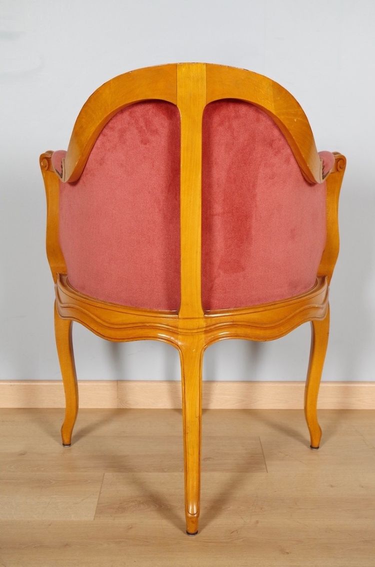Louis XV style office chair in carved beechwood, circa 1950