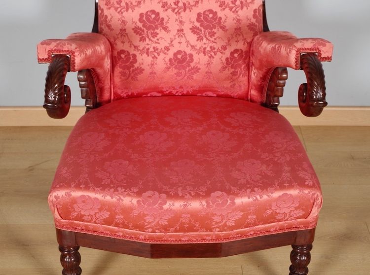 Louis-Philippe style mahogany fireside chair, circa 1840