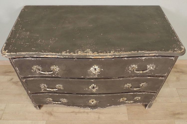 Commode Louis XIV relaquée grise – vers 1710