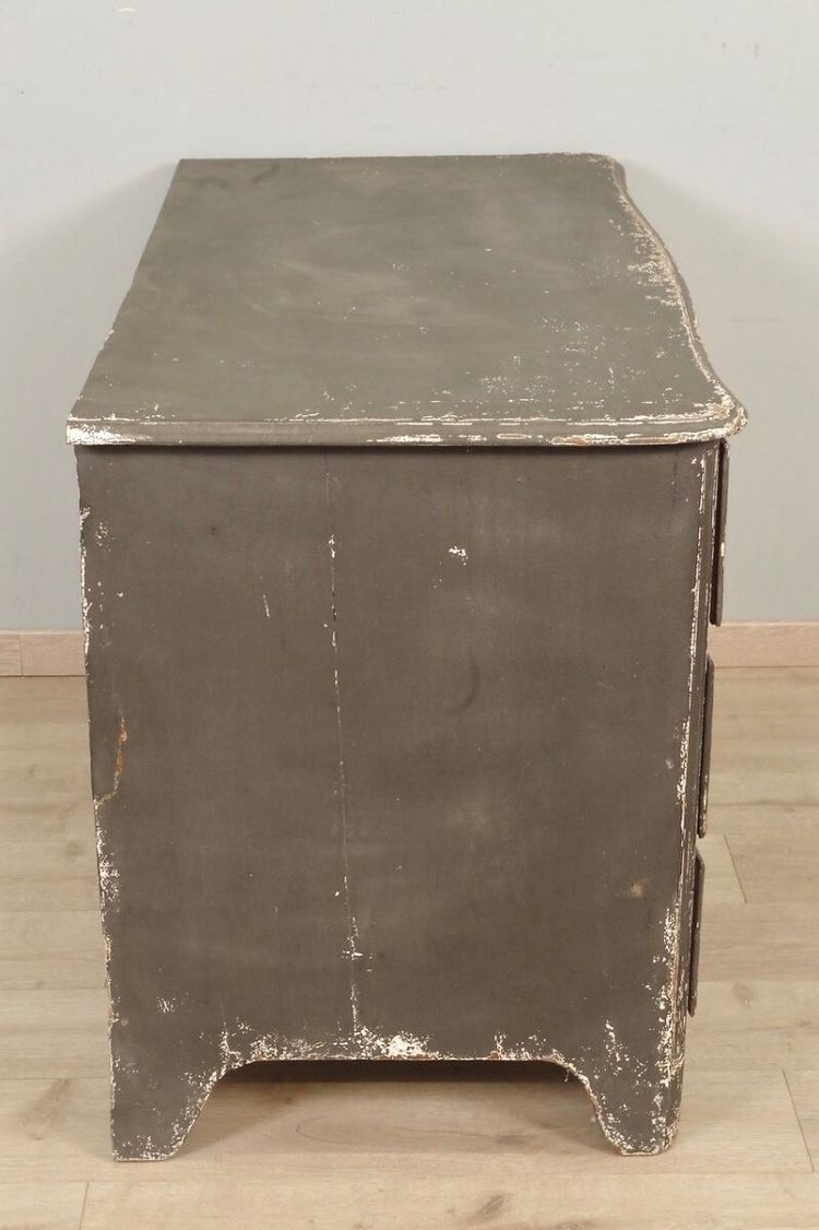 Commode Louis XIV relaquée grise – vers 1710
