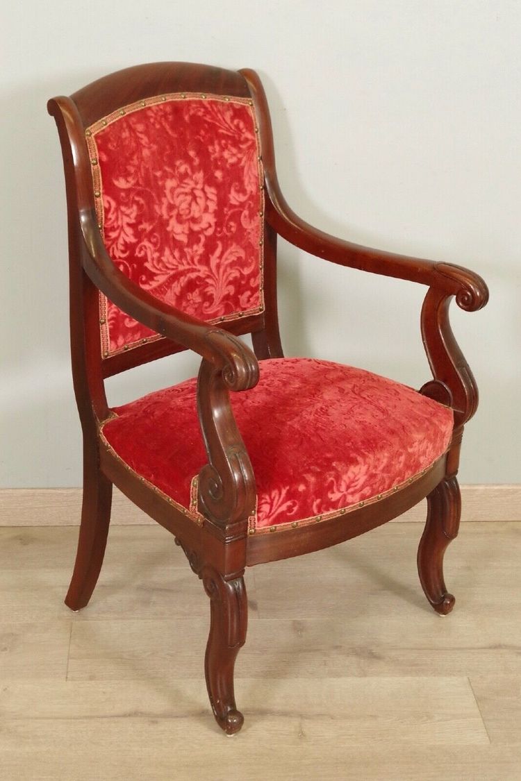 Suite de quatre fauteuils Restauration en acajou – vers 1815
