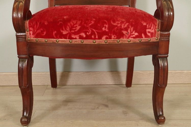 Suite de quatre fauteuils Restauration en acajou – vers 1815