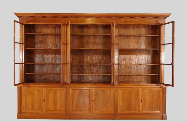 Grande libreria in noce in stile Impero con dodici ante - circa 1815