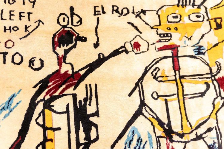 Handwoven tapestry inspired by Jean-Michel Basquiat. 2026 LS6805