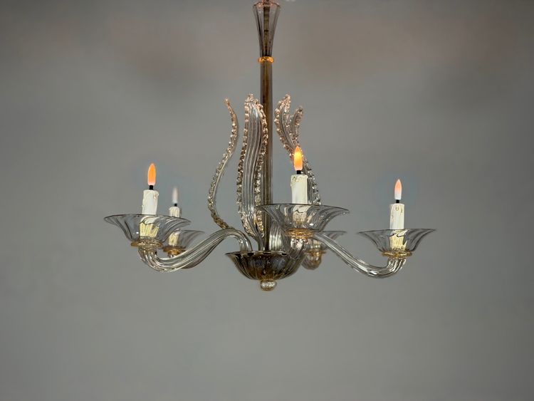 Venetian Murano glass chandelier, 5 light arms, circa 1920