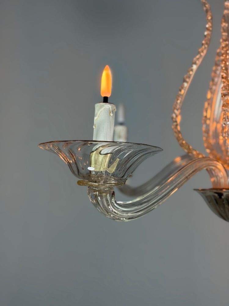 Venetian Murano glass chandelier, 5 light arms, circa 1920