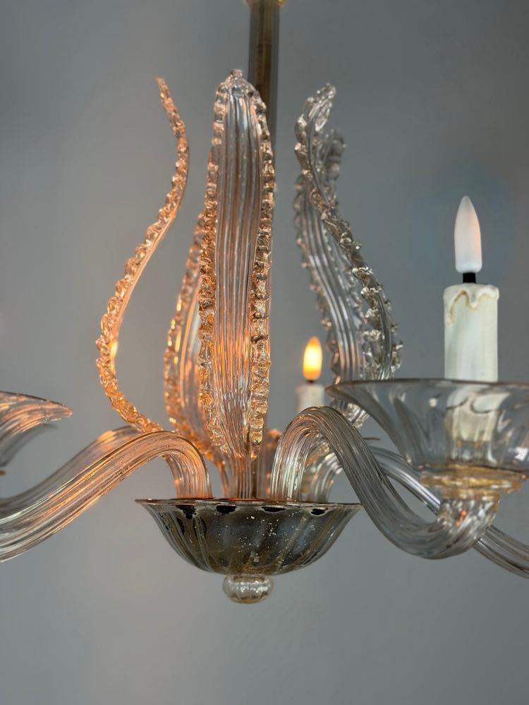 Venetian Murano glass chandelier, 5 light arms, circa 1920